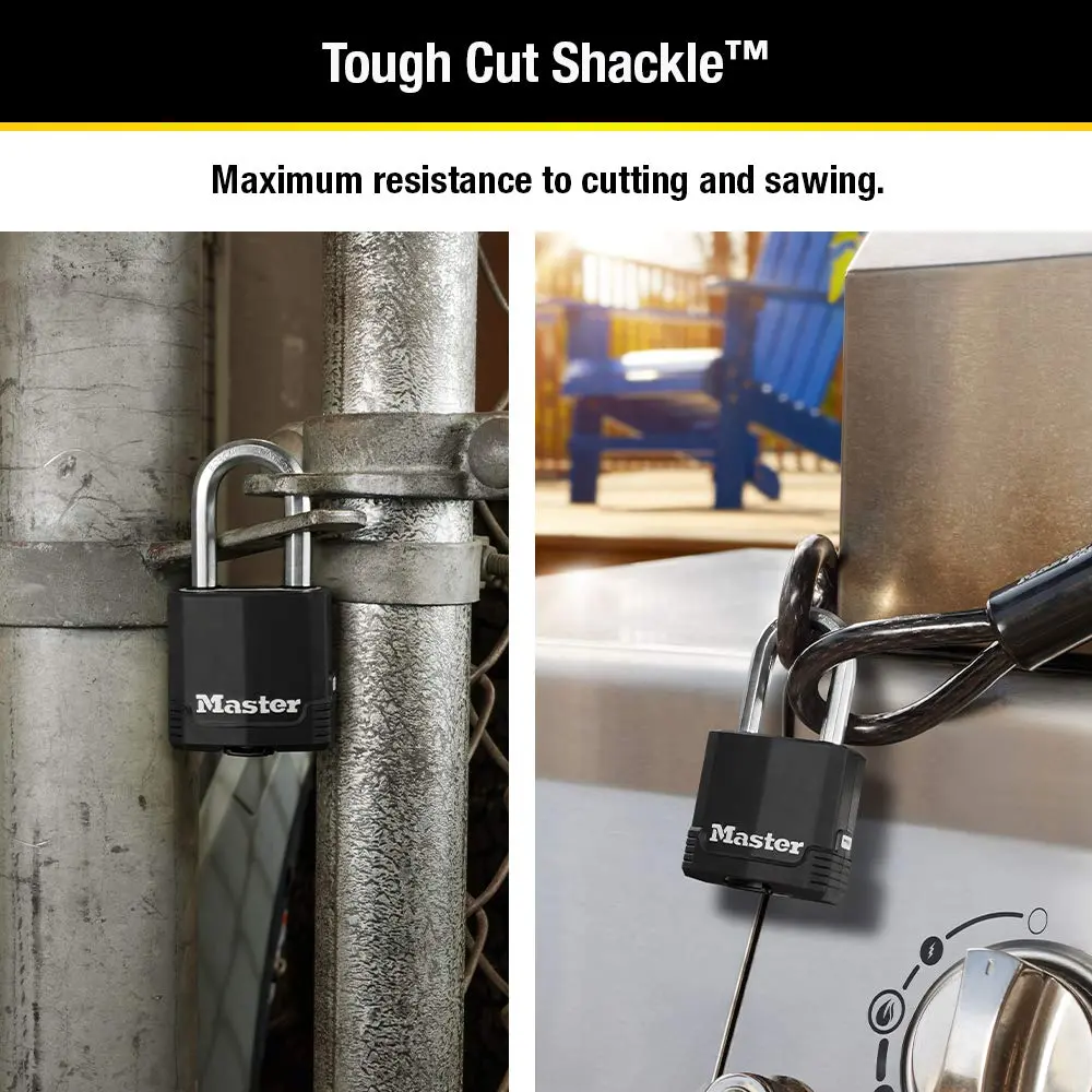 Master Lock Magnum Outdoor Padlock M115XDLF with 2 Keys | 48mm Laminated Steel Body, 38mm Boron-Carbide Shackle, Weather-Resistant - view 3