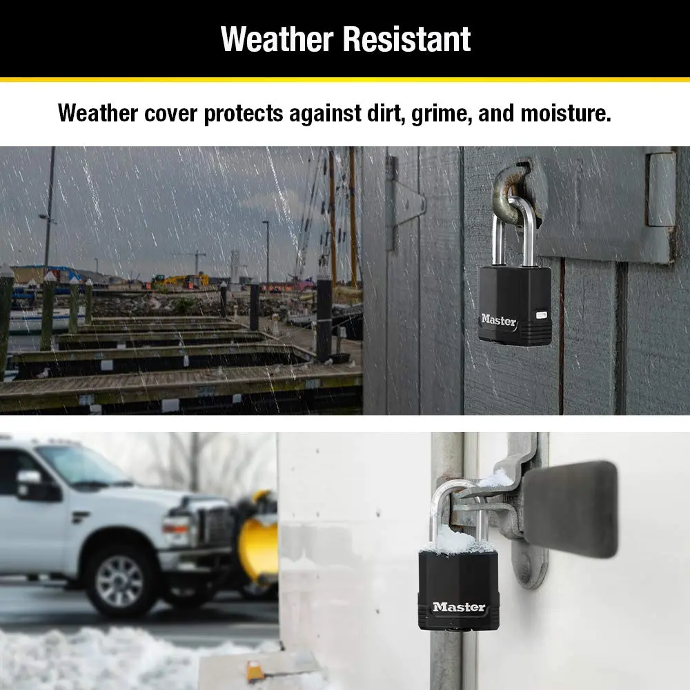 Master Lock Magnum Outdoor Padlock M115XDLF with 2 Keys | 48mm Laminated Steel Body, 38mm Boron-Carbide Shackle, Weather-Resistant - view 4