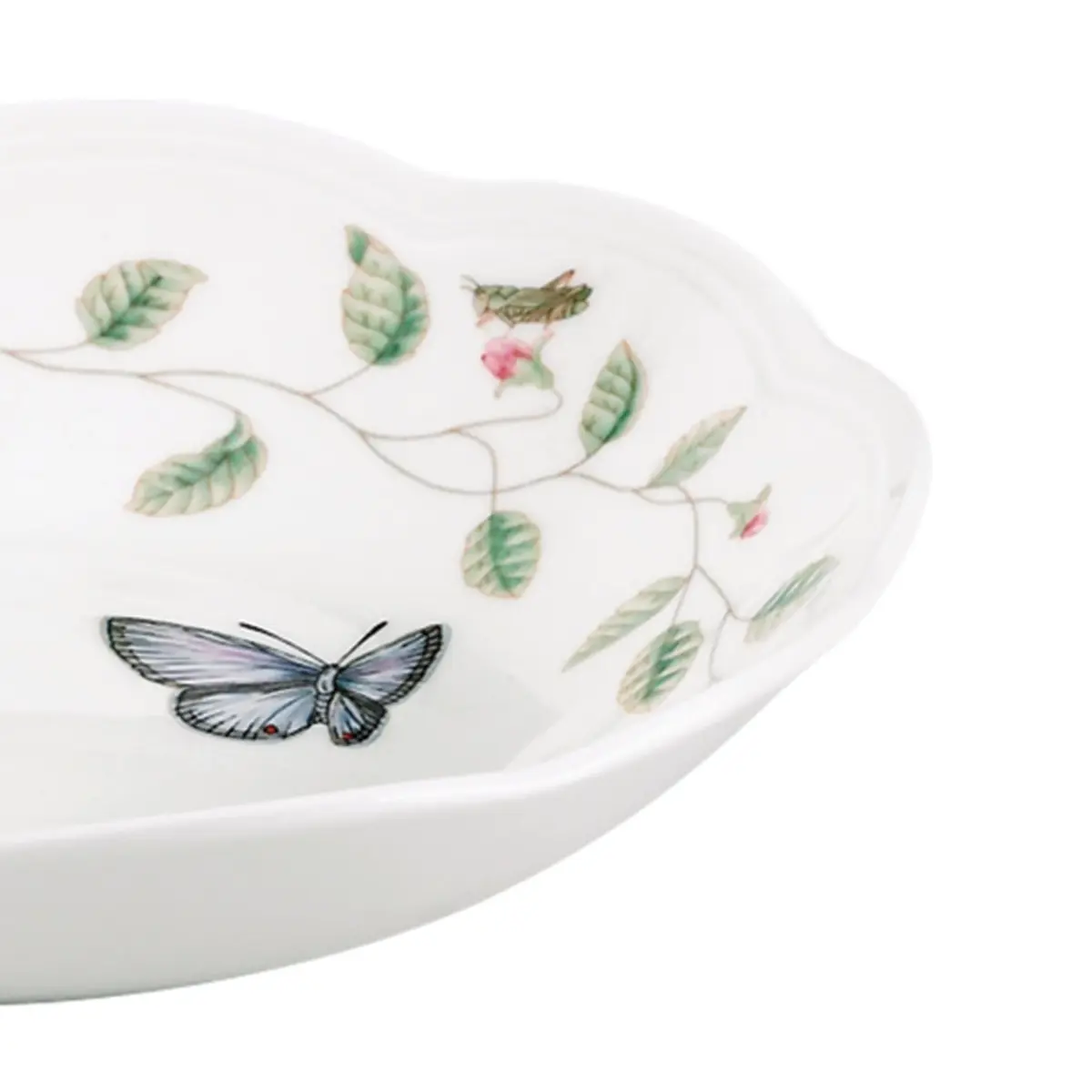 Lenox Butterfly Meadow Porcelain Pasta Bowl Set for 4, 20oz (591ml) | Dishwasher & Microwave Safe - view 3