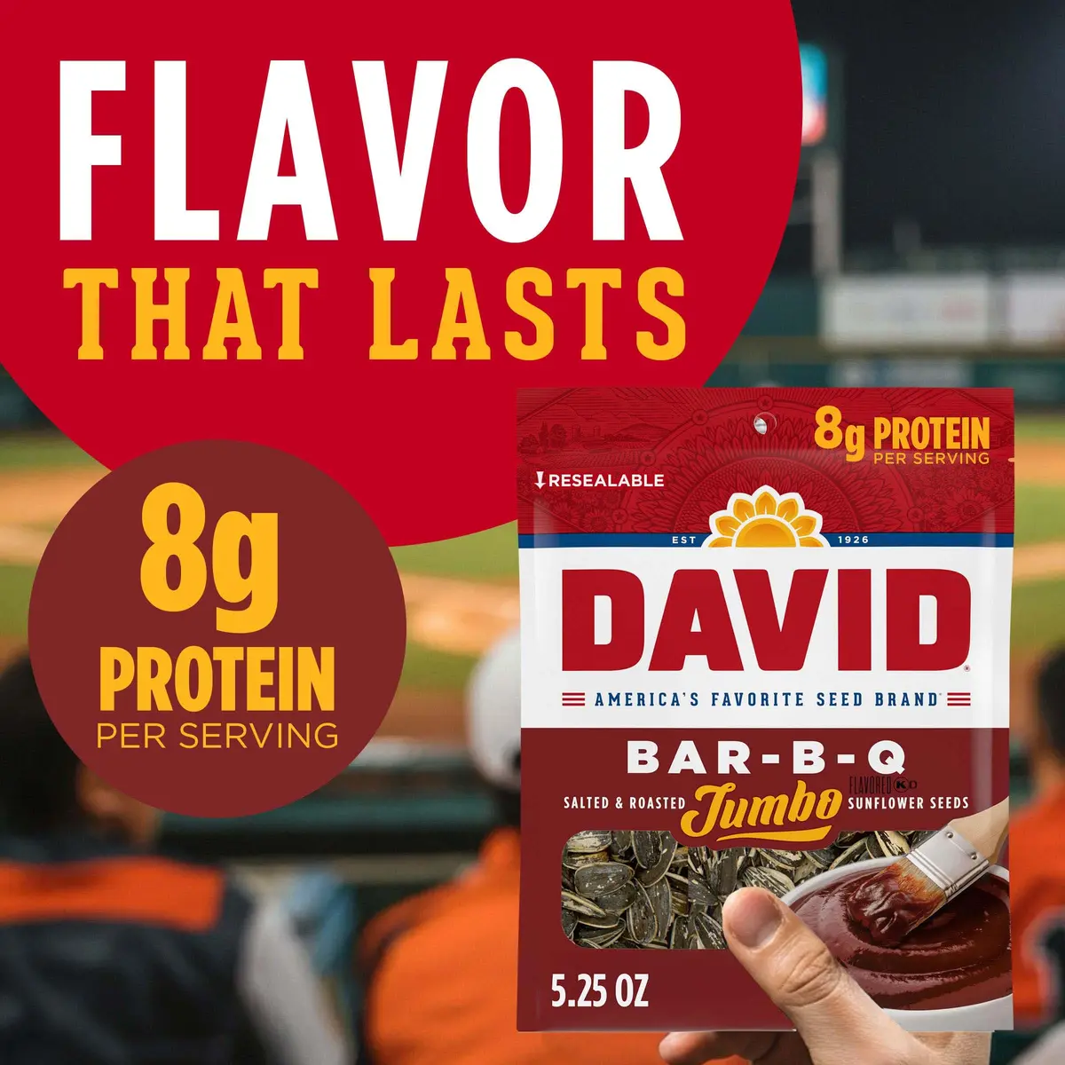 David Roasted & Salted Bar-B-Q Jumbo Sunflower Seeds 5.25 oz | Crunchy, flavorful snack for India - view 2