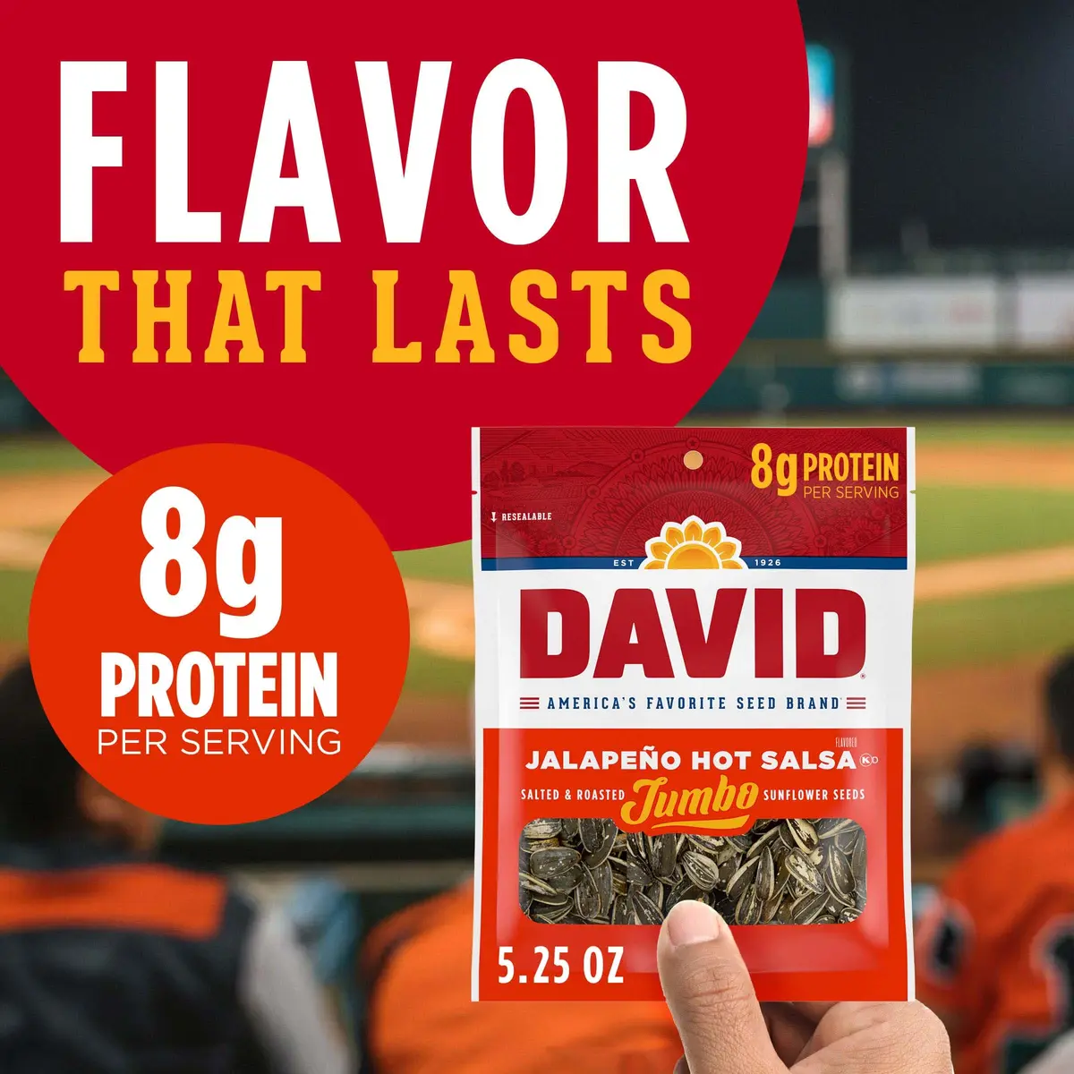 David Sunflower Seeds Jalapeño Hot Salsa Roasted & Salted 5.25 oz | Keto Friendly, 12 Pack - view 2