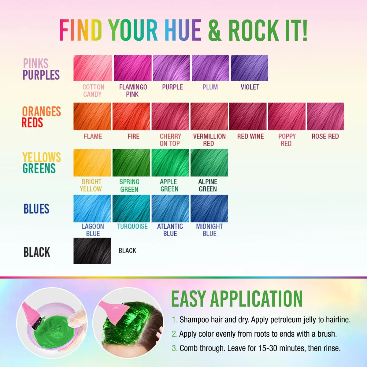 Punky Spring Green Semi Permanent Hair Color 100ml (3.5 Fl Oz) | Vegan & Cruelty-Free Conditioning Hair Dye - view 6