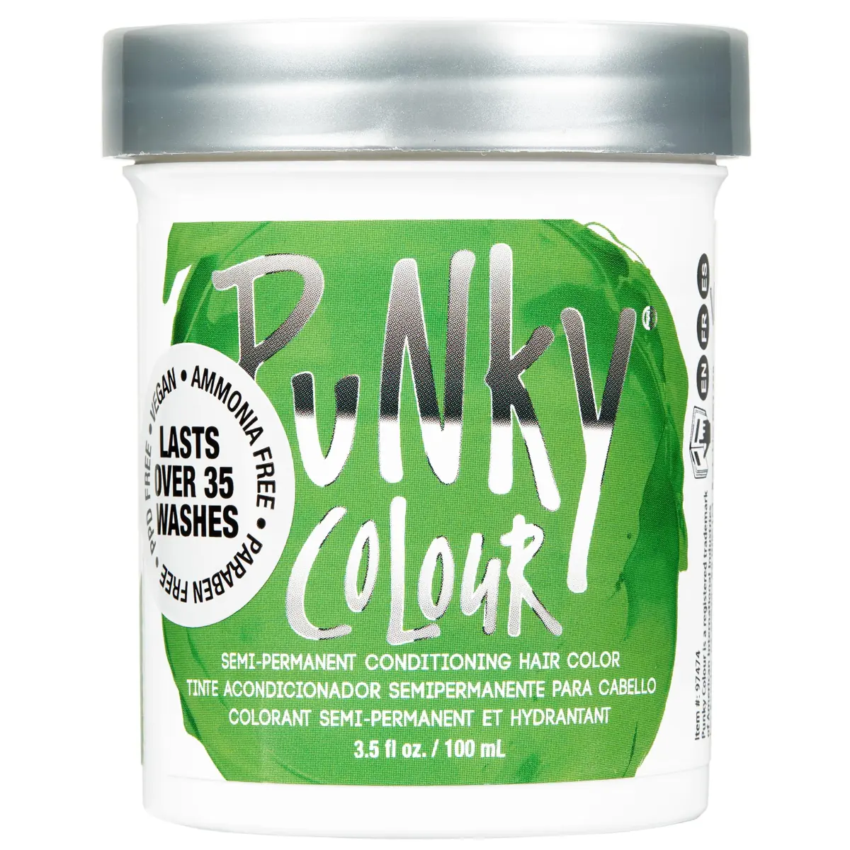 Punky Spring Green Semi Permanent Hair Color 100ml (3.5 Fl Oz) | Vegan & Cruelty-Free Conditioning Hair Dye - main product image