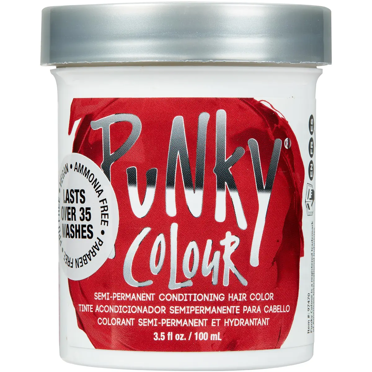 Punky Vermillion Red Semi-Permanent Hair Color 103ml (3.5 Fl Oz) | Vegan & Cruelty-Free Conditioning Hair Dye - main product image