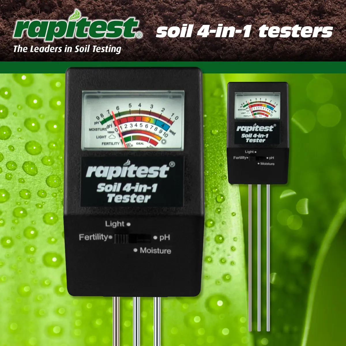 Luster Leaf 1818 Rapitest 4-in-1 Soil pH/Moisture/Fertility/Light Tester, Fertility - view 2