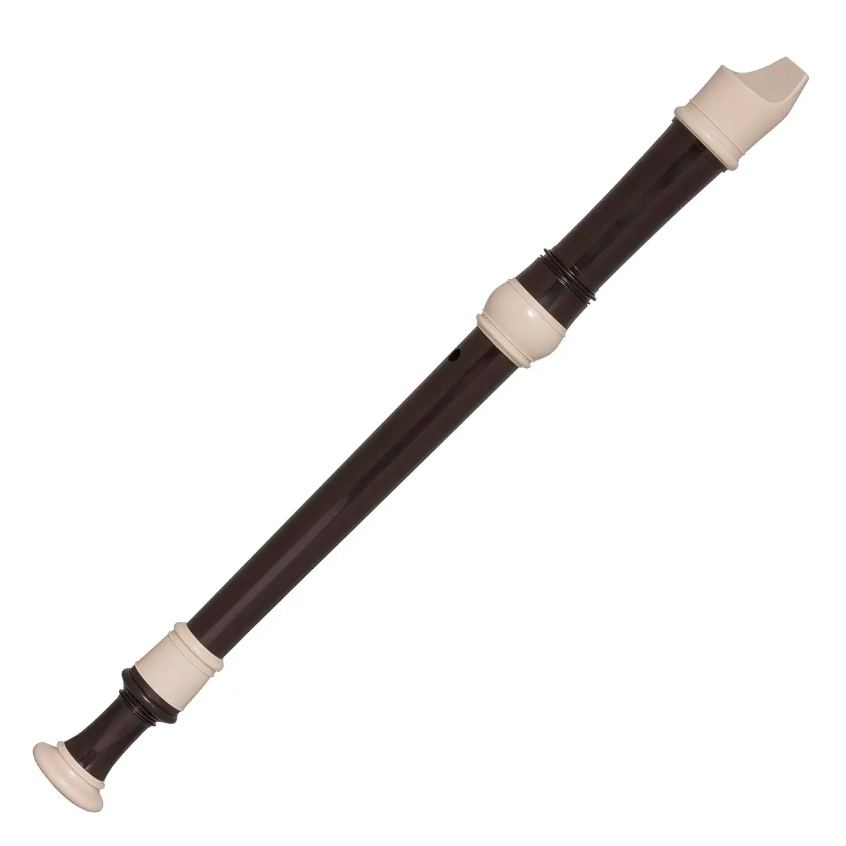 Yamaha YRA-302B Alto Recorder F Key | Smooth Brown ABS Plastic Body - view 3