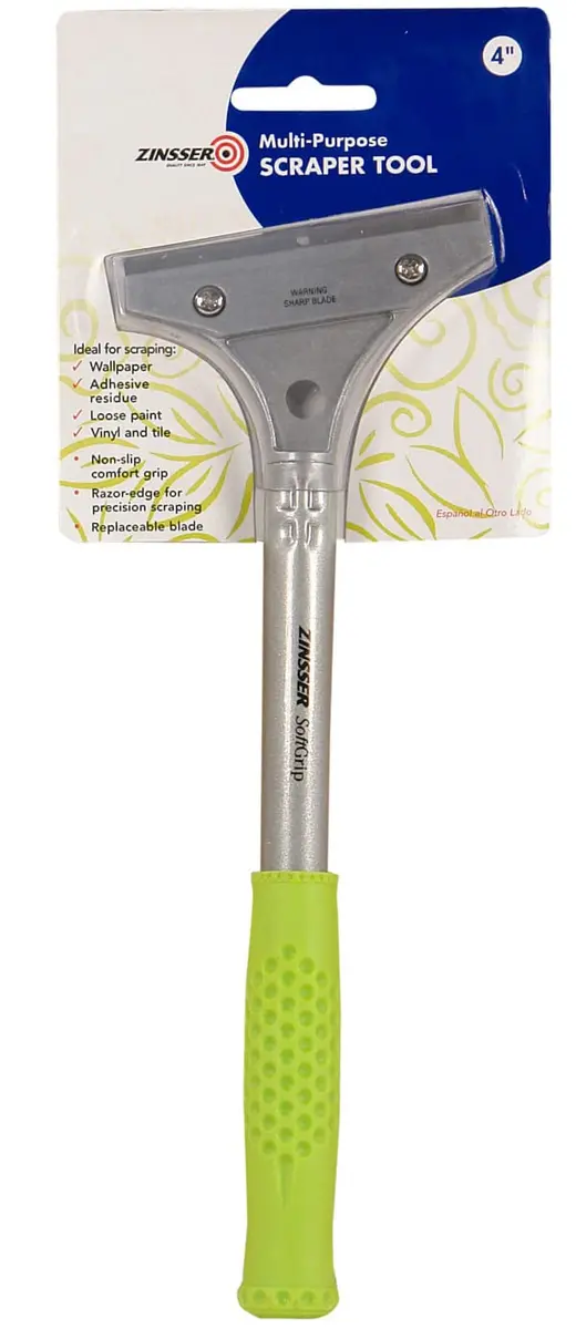 Zinsser 4-Inch Long-Handle Scraper Tool with Razor Edge & Soft Grip | 10.16 cm (4 in) Blade - main product image
