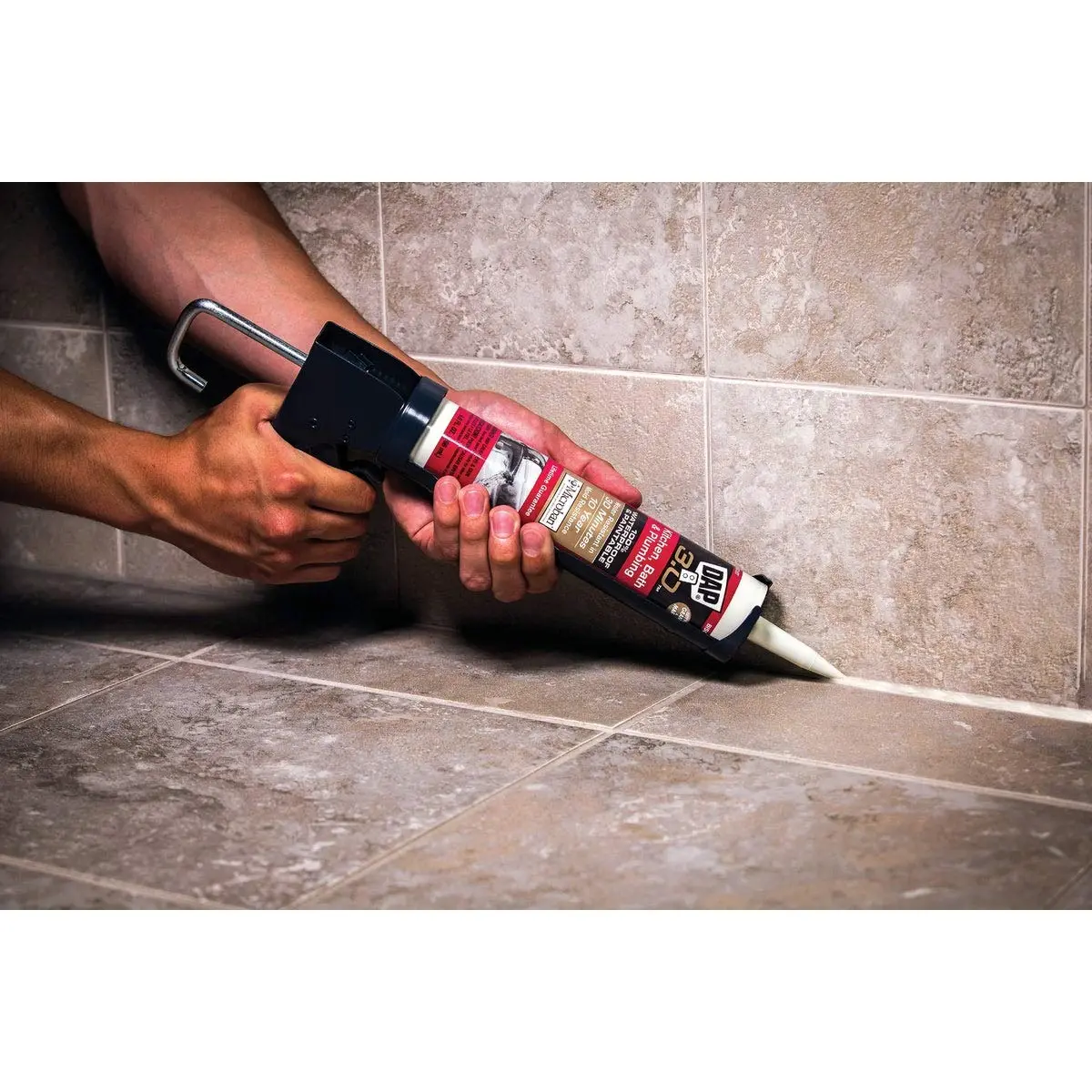 DAP Kwik Seal Caulk 9-Ounce White | Waterproof Silicone Sealant for Tile & Bath - view 2