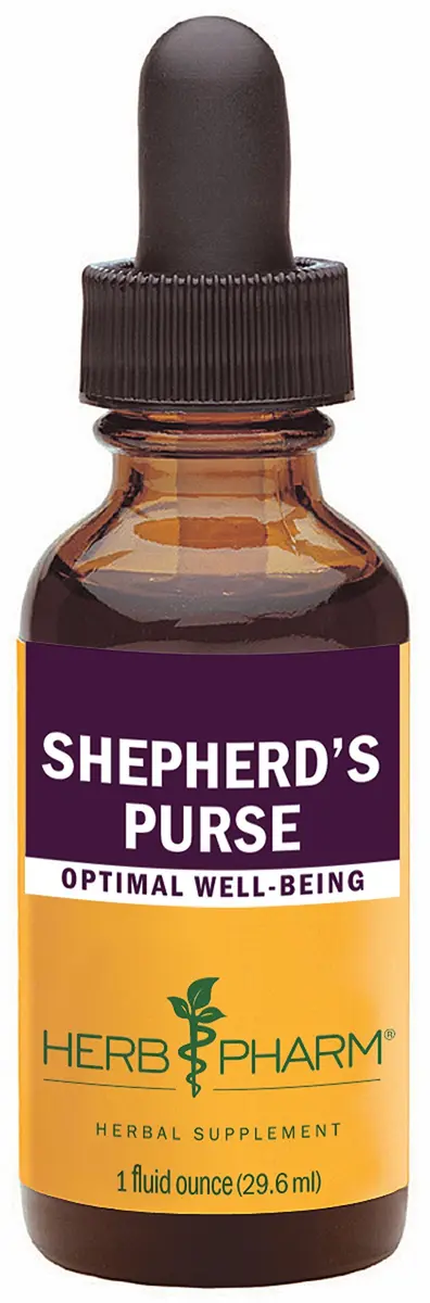 Herb Pharm Certified Organic Shepherd's Purse Liquid Extract, 1 Oz | Rapidly Absorbed Organic Herbal Supplement - main product image