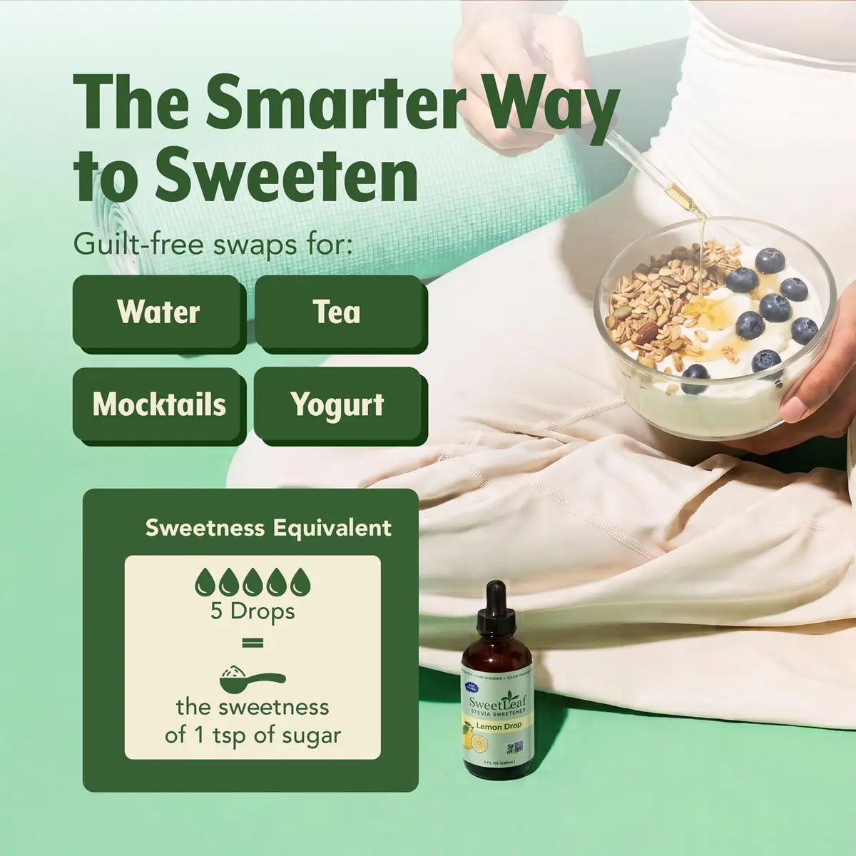 SweetLeaf Stevia Drops Liquid Sweetener, Lemon Drop - 2 Fl Oz | Zero Calorie, Natural Flavor, Keto Friendly - view 5