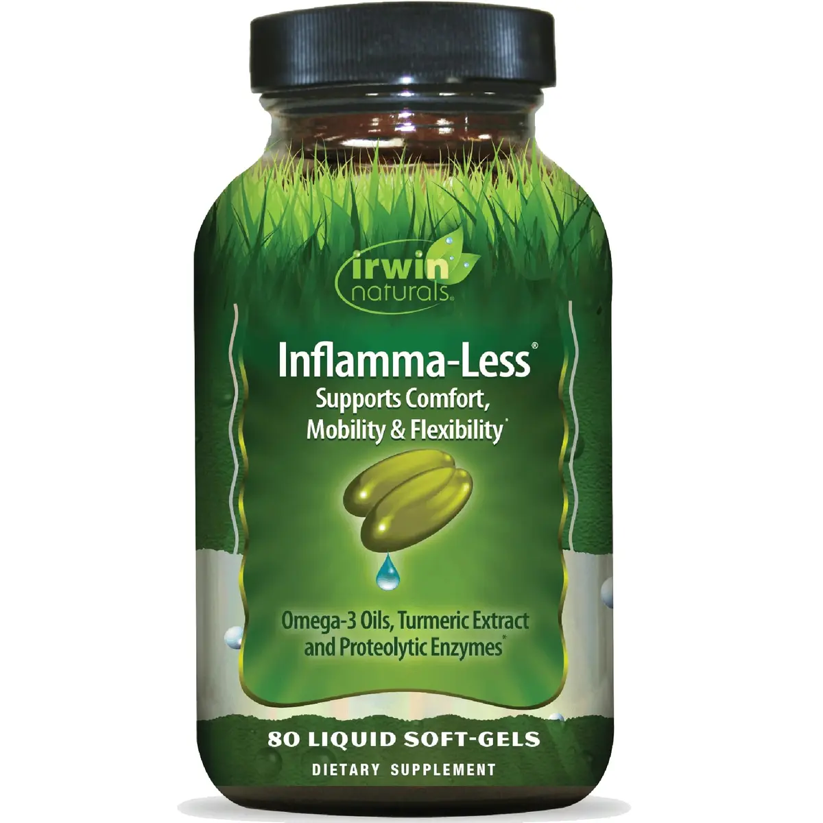 Irwin Naturals Inflamma-Less | Joint Support Liquid Softgels for Men & Women | 80 Count - main product image