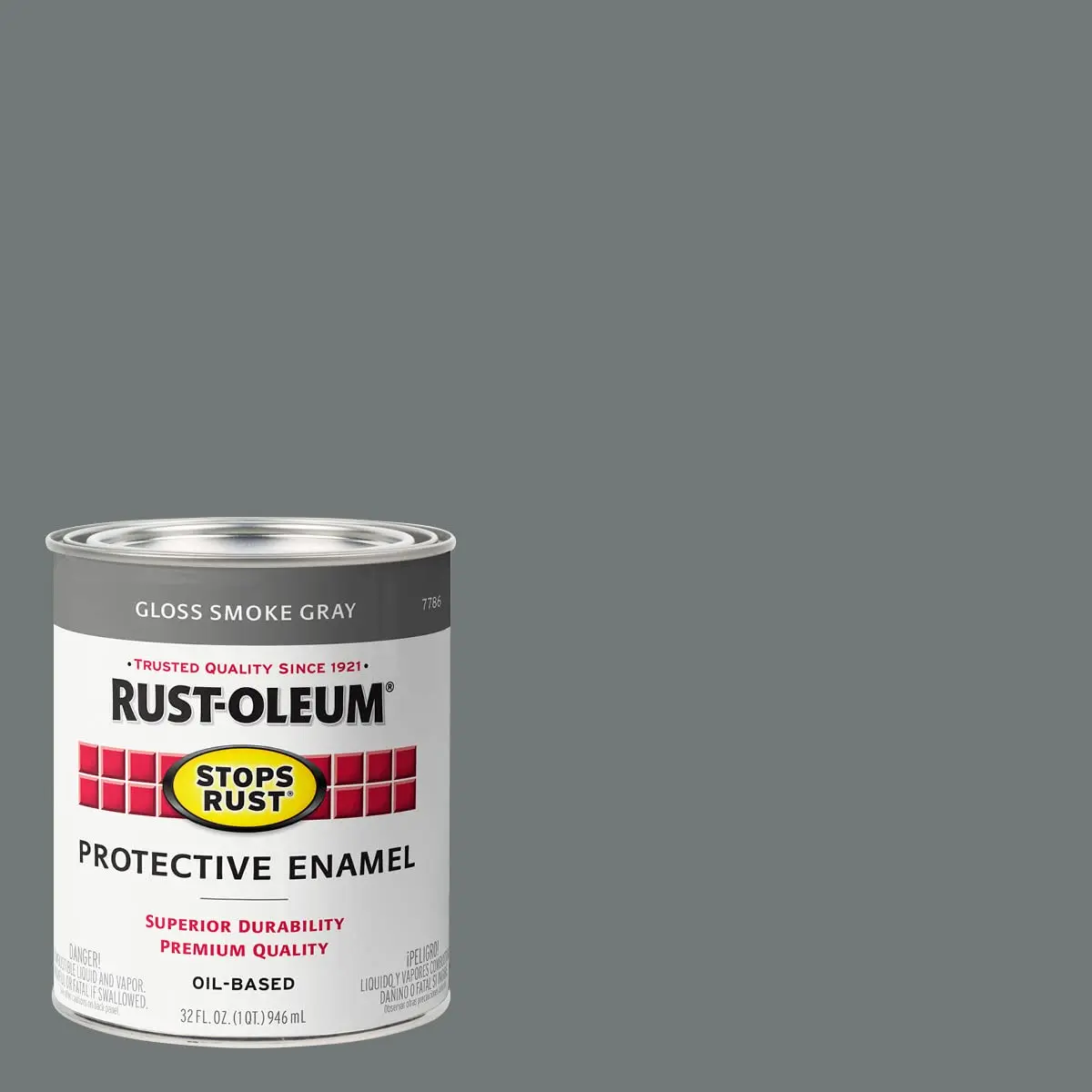 Rust-Oleum Stops Rust Enamel Paint 32 Fl Oz | Gloss Smoke Gray, Corrosion & Weather Resistant - view 2