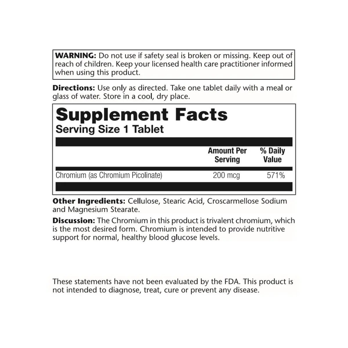 Solaray Chromium Picolinate 200mcg | 100ct | Supports Carbohydrate Metabolism - view 3