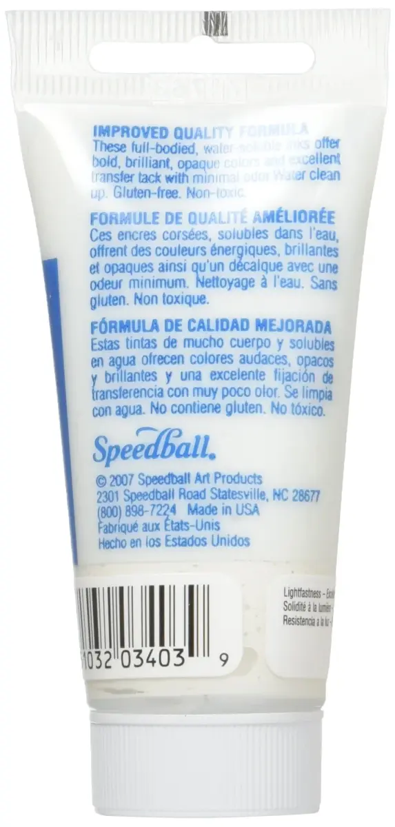 Speedball Water Soluble Block Printing Ink, White, 37ml (1.3 fl oz) | Mixes Easily, Dries Satin - view 2