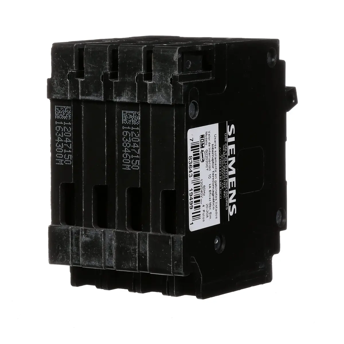 Siemens Triple Circuit Breaker Plug-In 20/20 Amps | Space Saving UL Listed - view 5