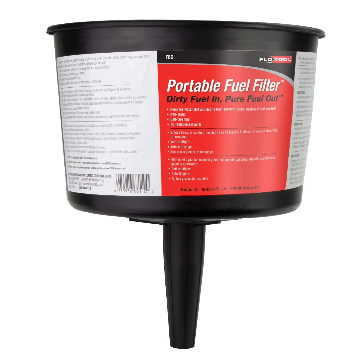Mr. Funnel AF8CB Fuel Filter Funnel 19 Liters (5 Gallons Per Minute) | Removes Water, Dirt, and Debris from Fuel - view 2
