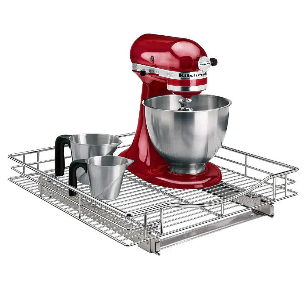 LYNK PROFESSIONAL Pull Out Cabinet Organizer, Kitchen Slide Out Drawer | Heavy-Duty Chrome Storage - main product image