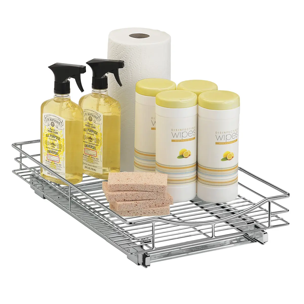 LYNK PROFESSIONAL Pull Out Cabinet Organizer 11" W x 21" D Chrome | Heavy-Duty Kitchen Drawer - view 7