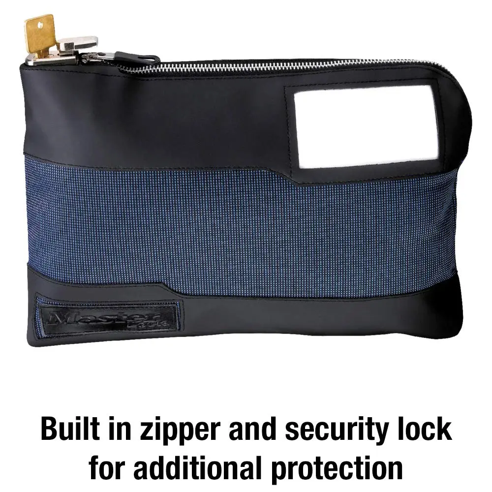 Master Lock 7120D Key Lock & Zipper Money Bag 29cm (11.5 inch) Blue | Secure Cash & Document Transport - view 5