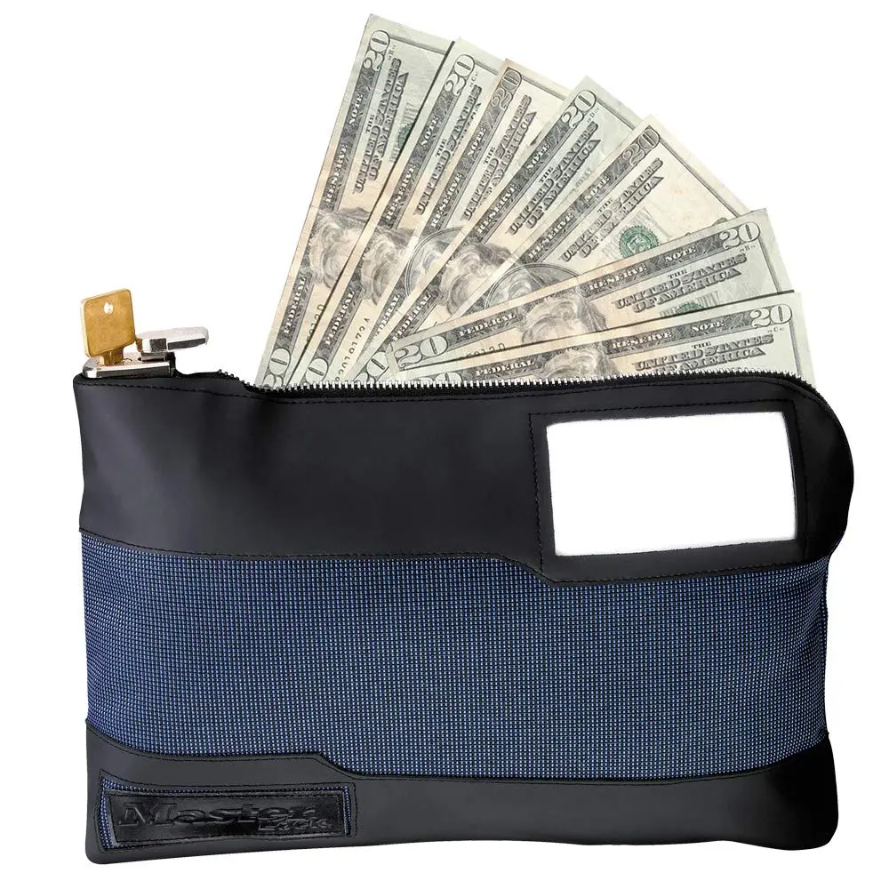 Master Lock 7120D Key Lock & Zipper Money Bag 29cm (11.5 inch) Blue | Secure Cash & Document Transport - view 2