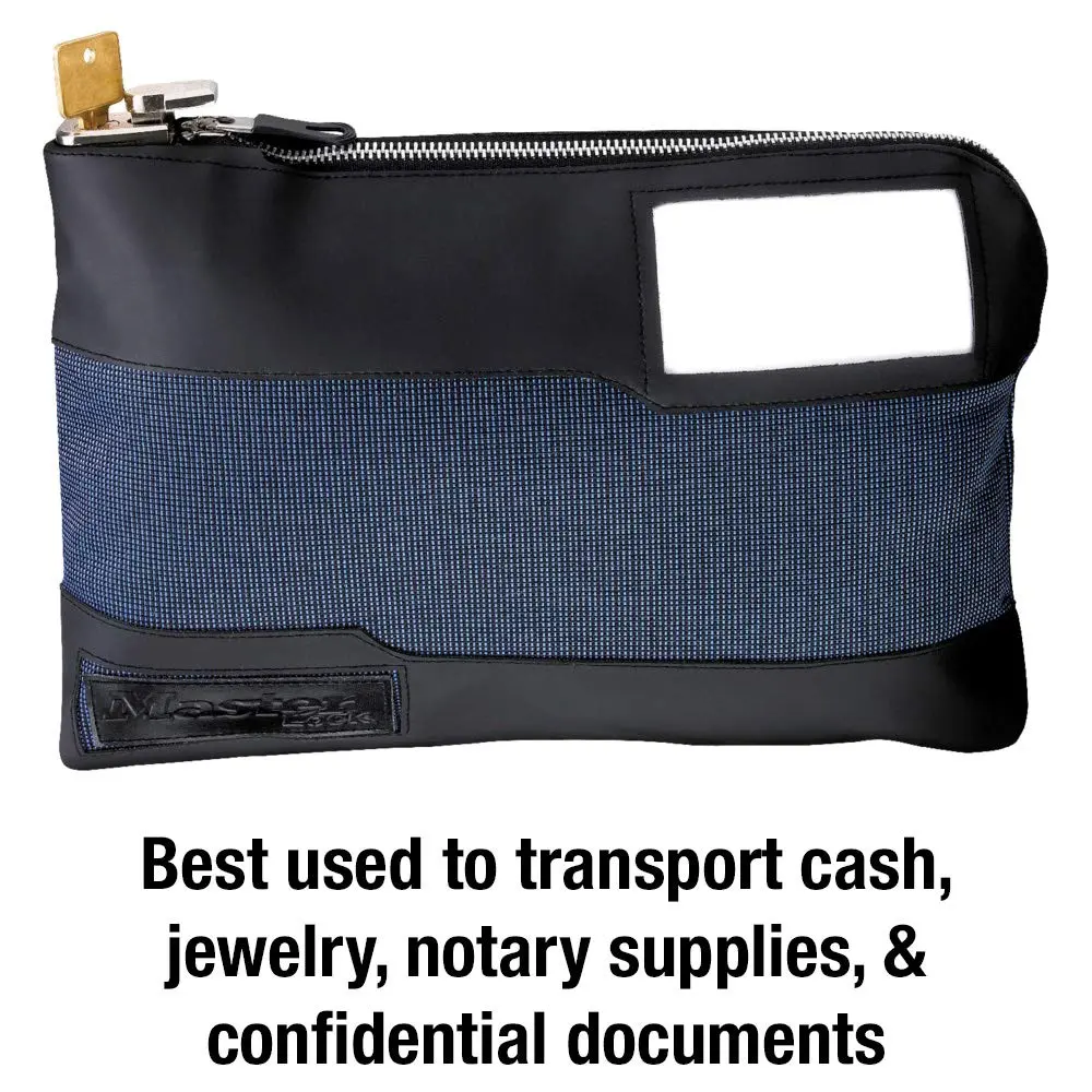 Master Lock 7120D Key Lock & Zipper Money Bag 29cm (11.5 inch) Blue | Secure Cash & Document Transport - view 3