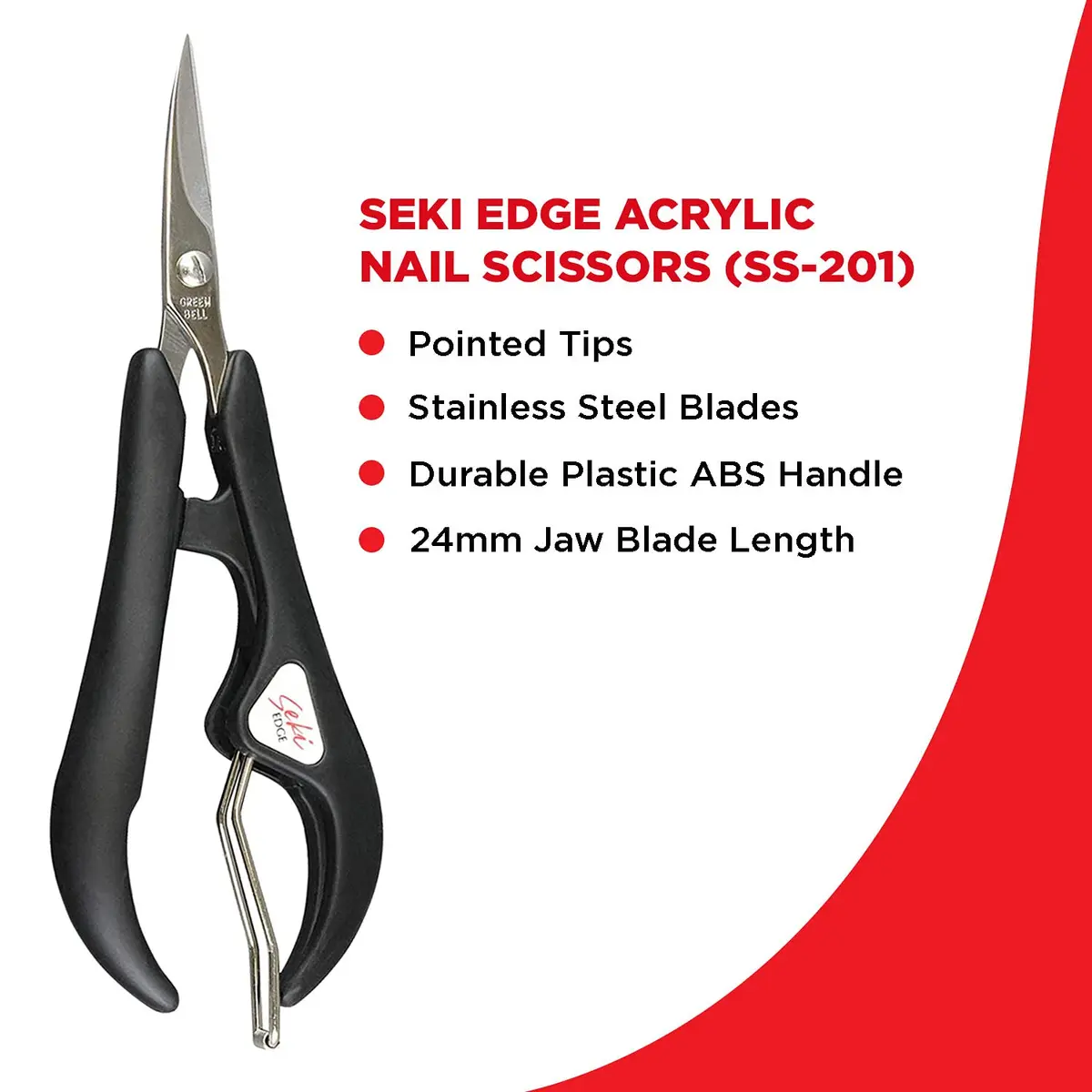 Seki EDGE Acrylic Nail Scissors SS-201, 1 Count (Pack of 1) | Precision Cutting for Acrylics - view 2