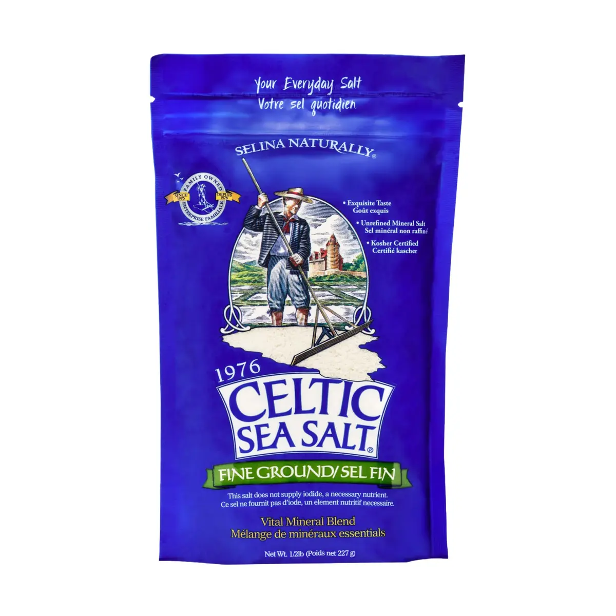 Celtic Sea Salt Fine Ground, Unrefined Mineral Salt for Cooking, 8 oz | Natural minerals, balanced flavor, premium quality - main product image