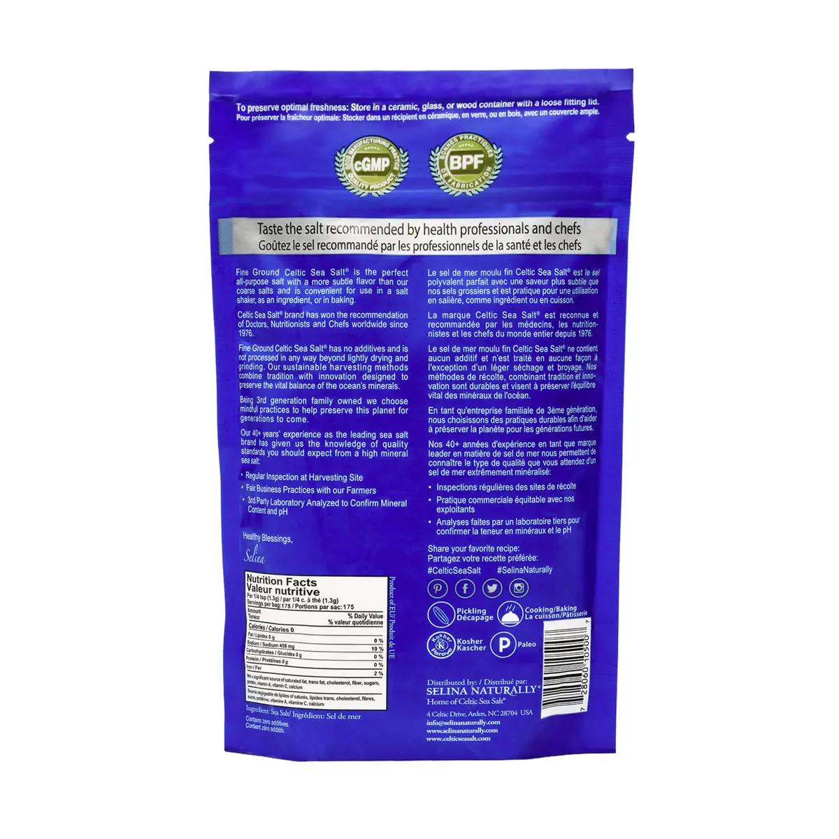 Celtic Sea Salt Fine Ground, Unrefined Mineral Salt for Cooking, 8 oz | Natural minerals, balanced flavor, premium quality - view 2