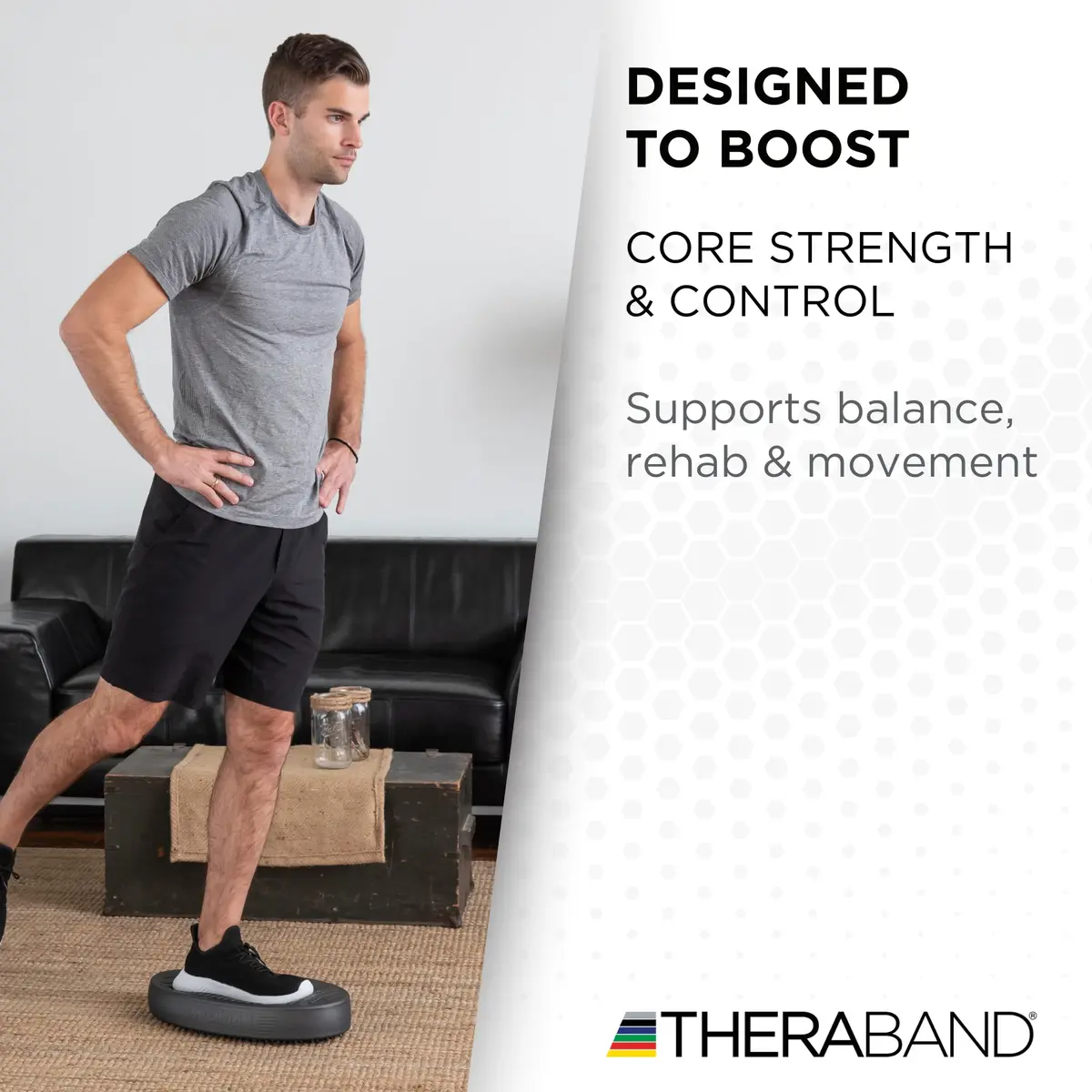 THERABAND Stability Trainer Pad, Advanced, Extra Soft Black Balance Pad | Supports Core & Balance Training - view 5