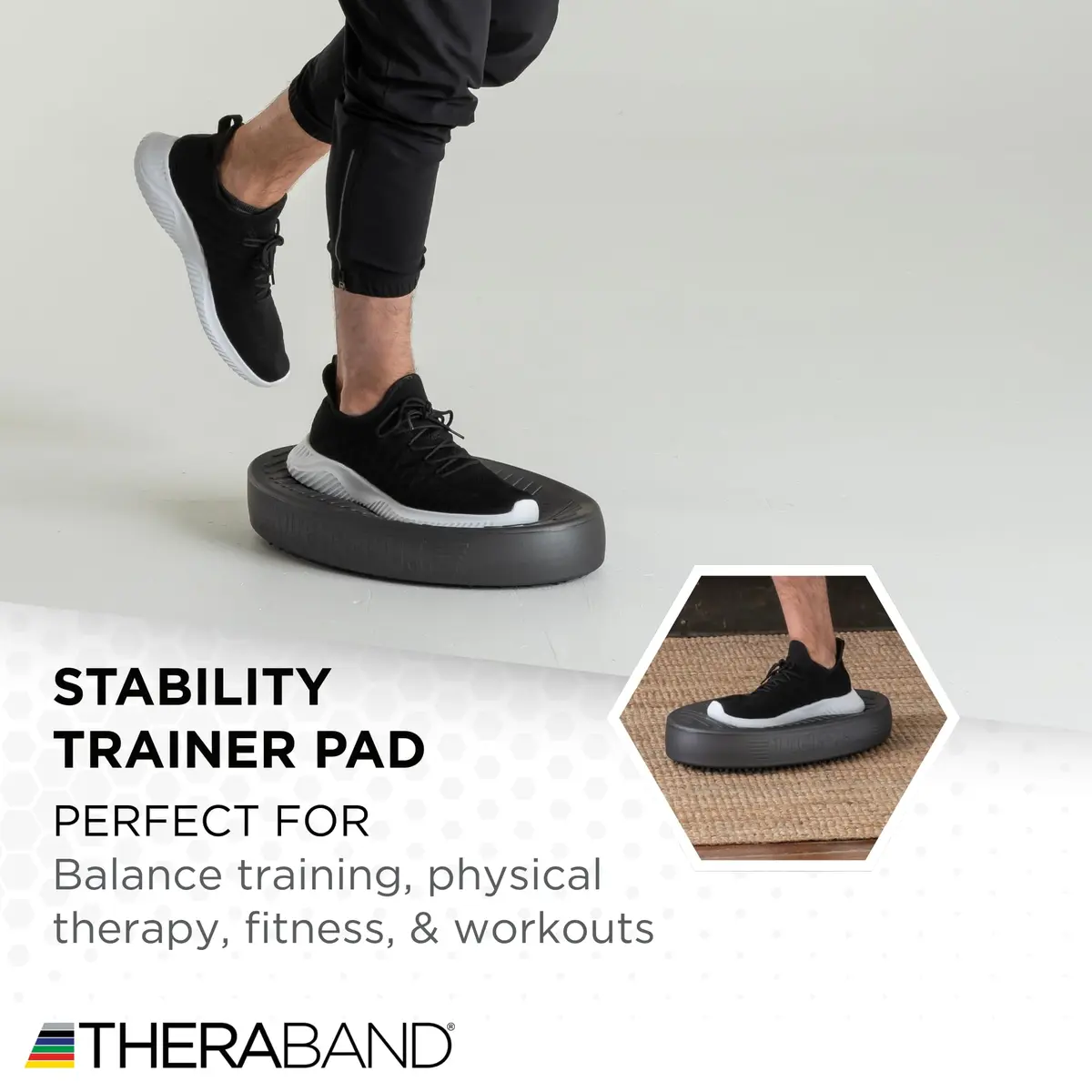 THERABAND Stability Trainer Pad, Advanced, Extra Soft Black Balance Pad | Supports Core & Balance Training - view 7