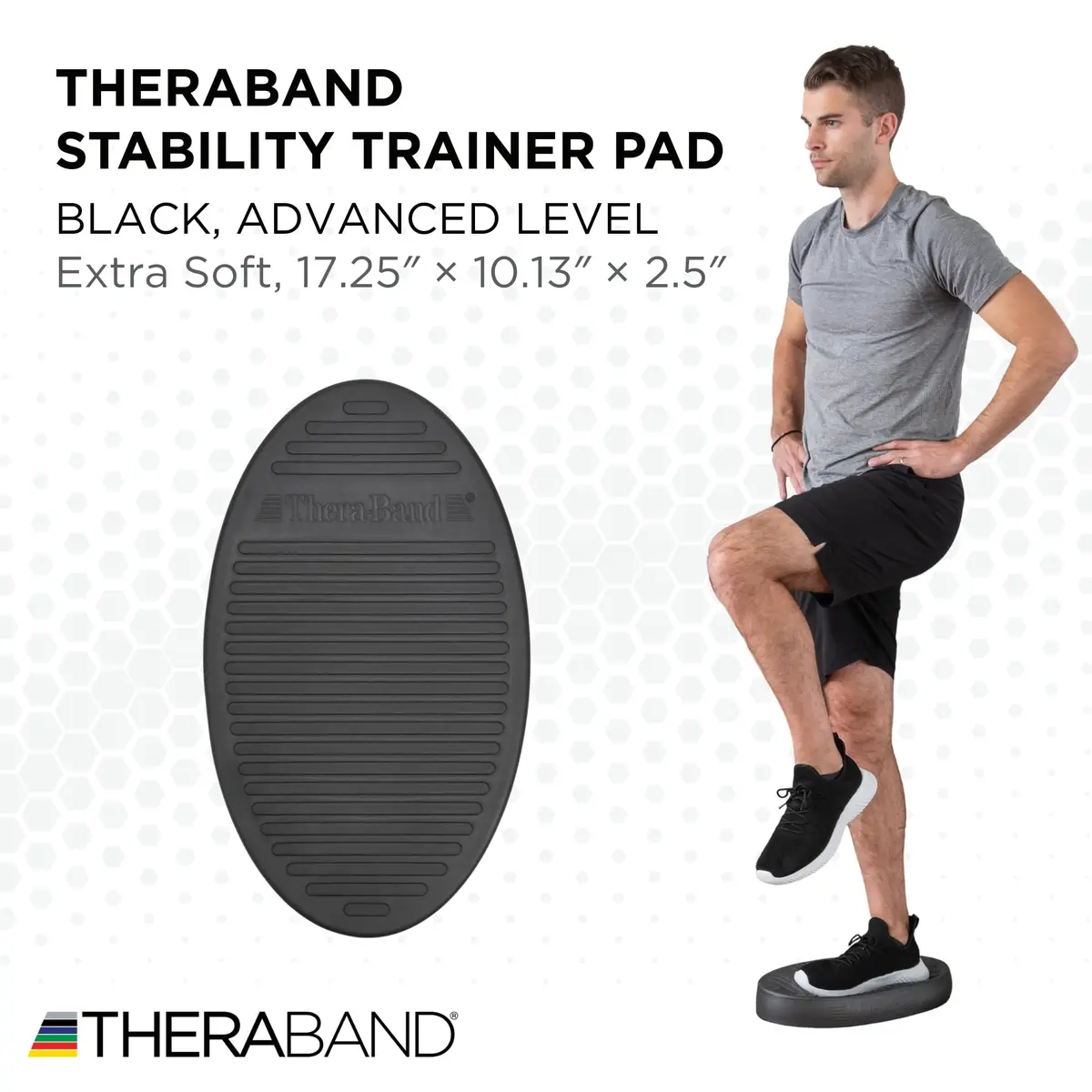 THERABAND Stability Trainer Pad, Advanced, Extra Soft Black Balance Pad | Supports Core & Balance Training - view 2