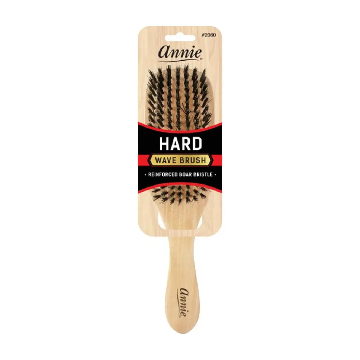 Annie Hard Wave Boar & Nylon Bristle Brush Light Brown | Detangles & Smooths Thick Hair - main product image