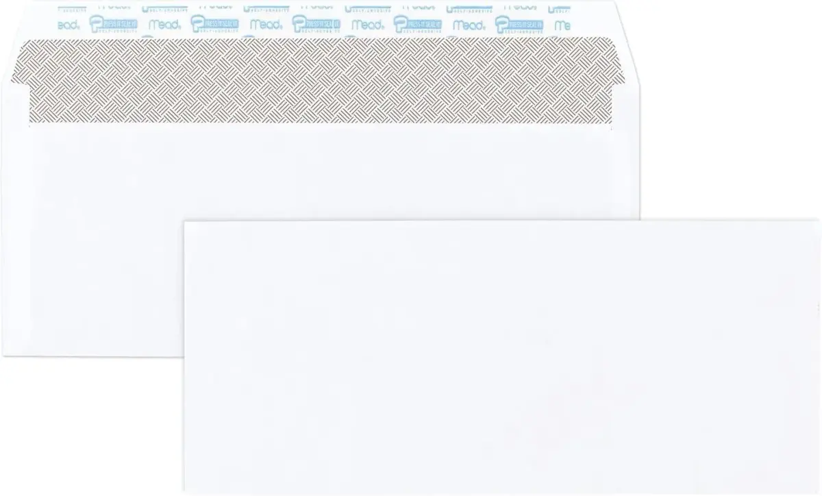 Mead #10 Security Business Envelopes 4-1/8" x 9-1/2" (45 Count) | Peel & Seal Privacy Lined - view 2