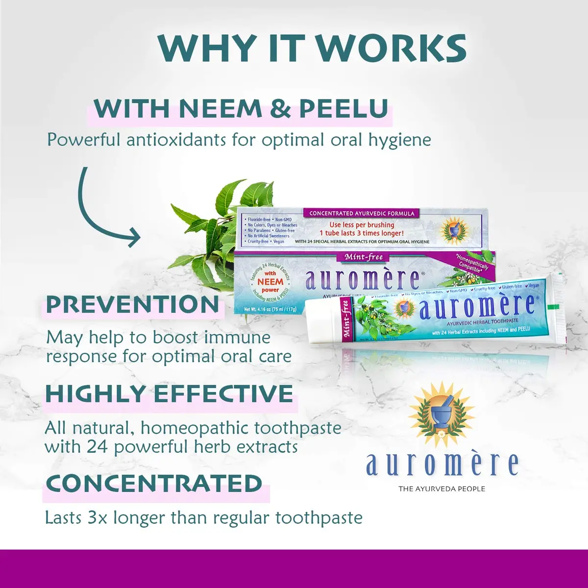 Auromere Ayurvedic Herbal Neem & Clove Toothpaste Mint-Free 118ml (4.16 oz) | Natural Oral Hygiene - main product image