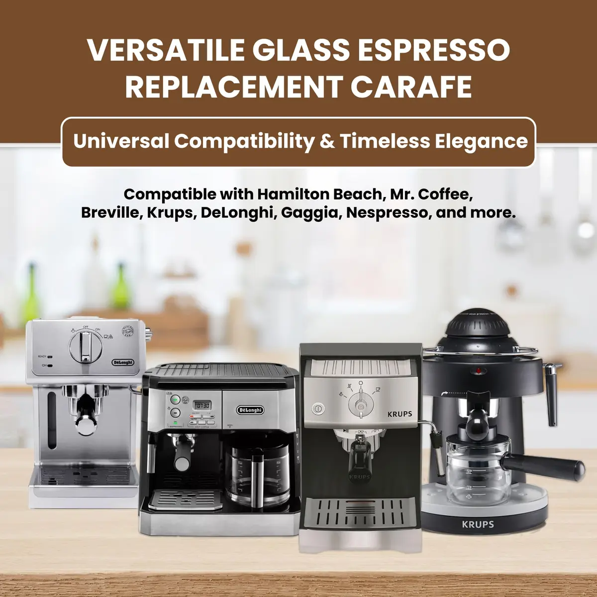Café Brew Collection 4 Cup Universal Espresso Replacement Carafe, Borosilicate Glass (156 ml / 5.28 fl oz) - view 5