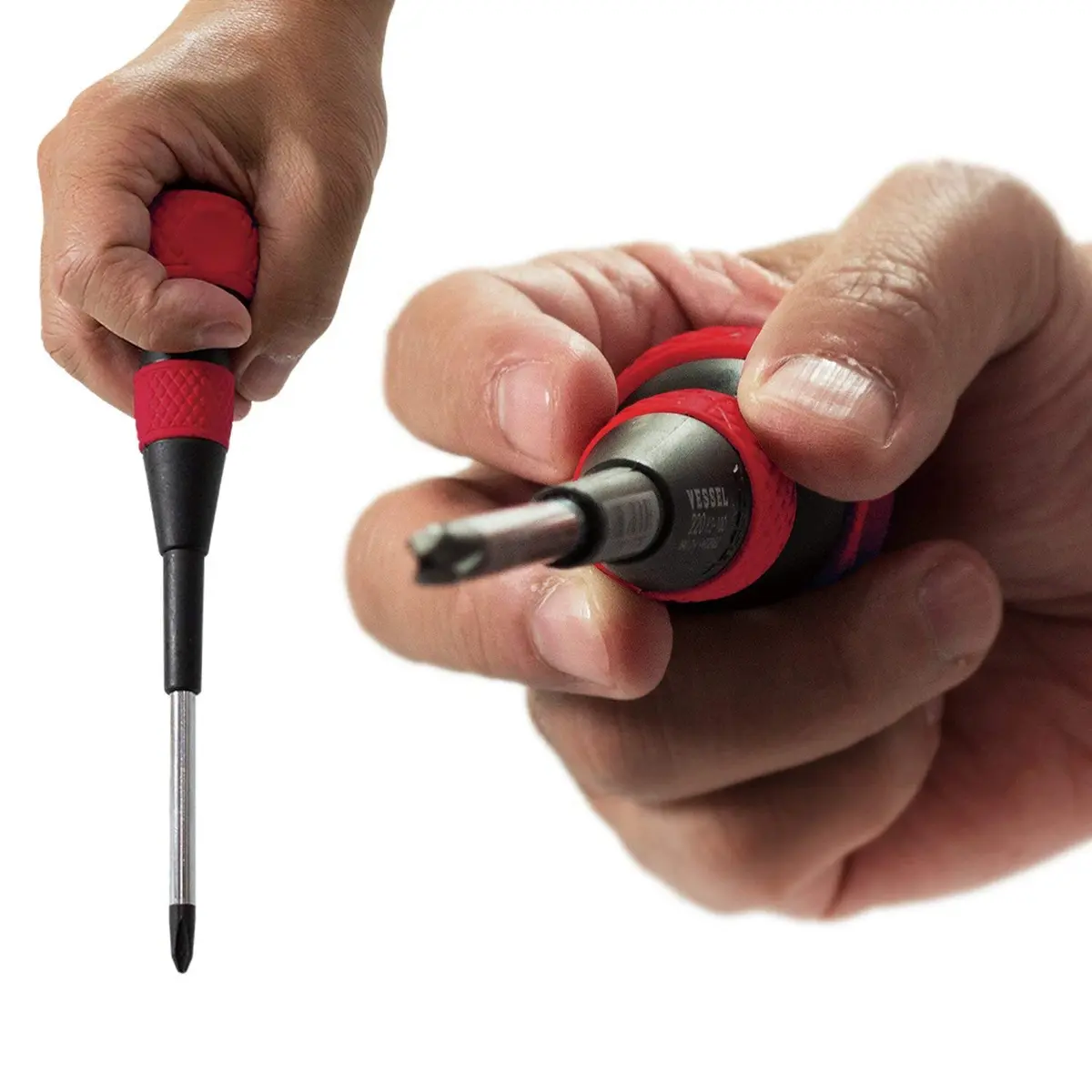 VESSEL Ball Grip Screwdriver +2x100mm JIS Phillips | Extra Tightening Force - view 3