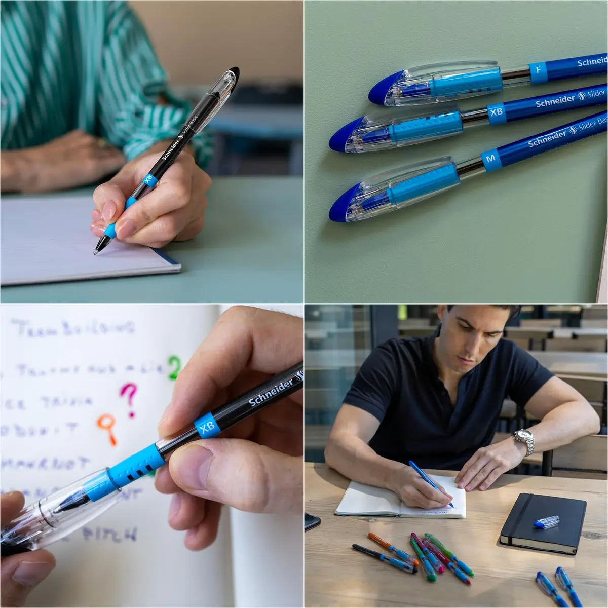 Schneider Slider Basic XB Ballpoint Pen, 1.4mm Blue Ink, Box of 10 Pens | Viscoglide Technology - view 3