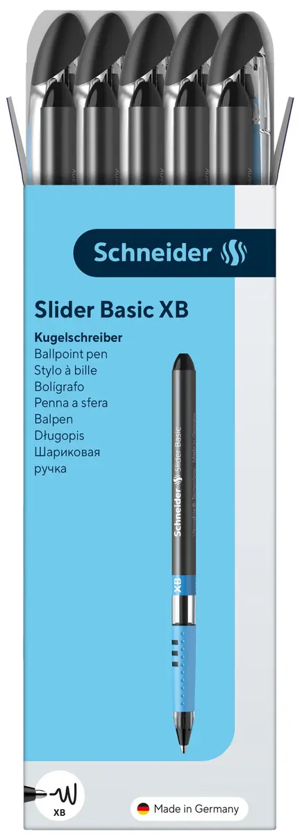 Schneider Slider Basic XB Ballpoint Pen 1.4mm Black Ink (10-Pack) | Smooth Viscoglide Ink Flow - view 5