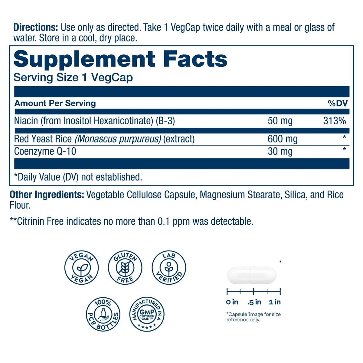 SOLARAY Red Yeast Rice with CoQ10 & Niacin | Supports Heart & Cardiovascular Health, 90 VegCaps - view 2