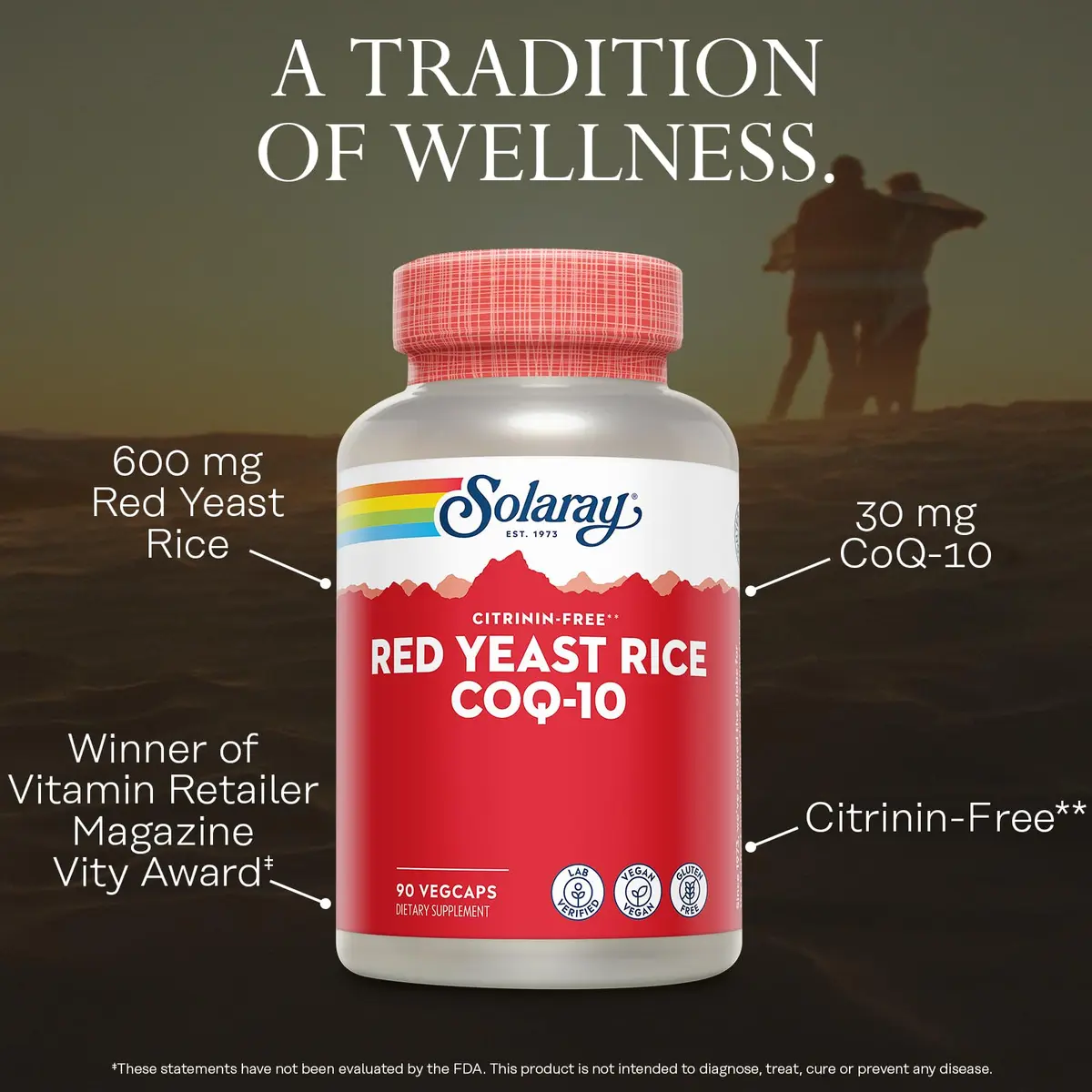 SOLARAY Red Yeast Rice with CoQ10 & Niacin | Supports Heart & Cardiovascular Health, 90 VegCaps - view 3