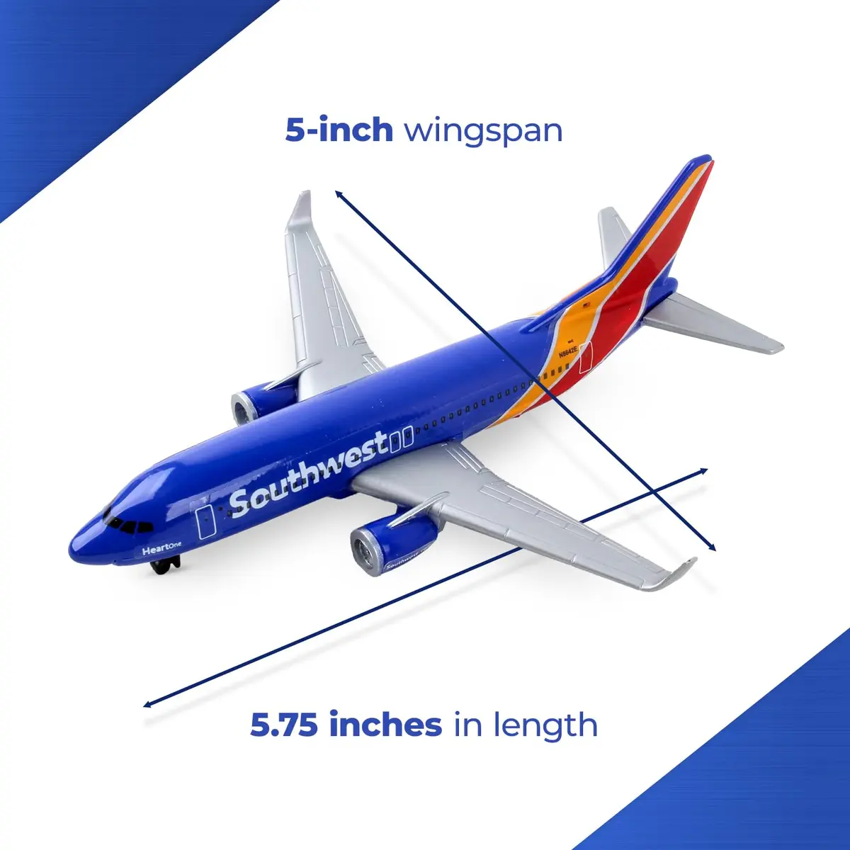 Daron Southwest Single Plane Die-cast Toy Model Airplane | Authentic Southwest Airline Replica for Kids & Collectors - view 5
