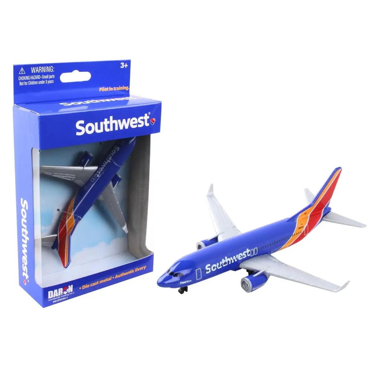 Daron Southwest Single Plane Die-cast Toy Model Airplane | Authentic Southwest Airline Replica for Kids & Collectors - main product image
