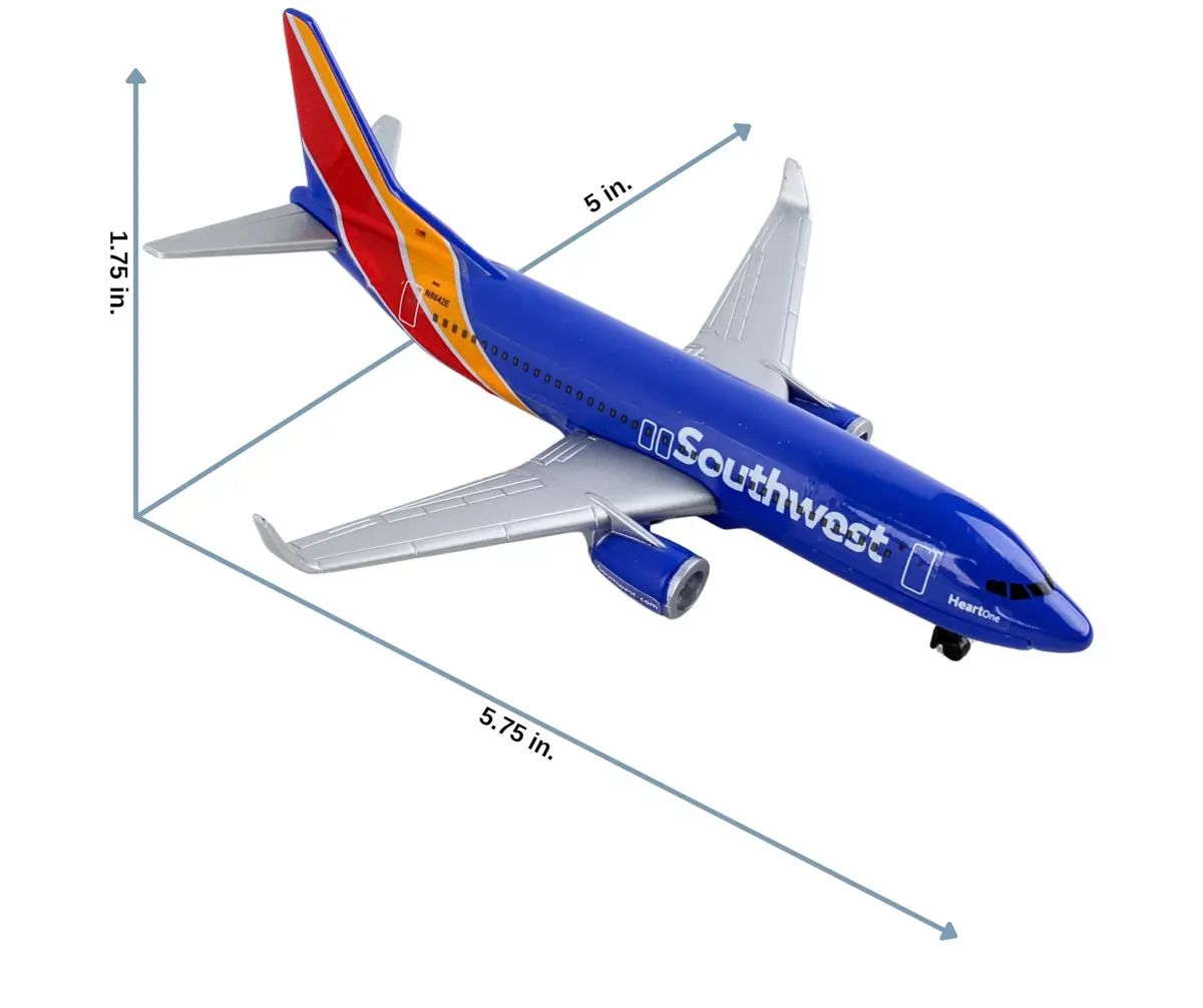 Daron Southwest Single Plane Die-cast Toy Model Airplane | Authentic Southwest Airline Replica for Kids & Collectors - view 7