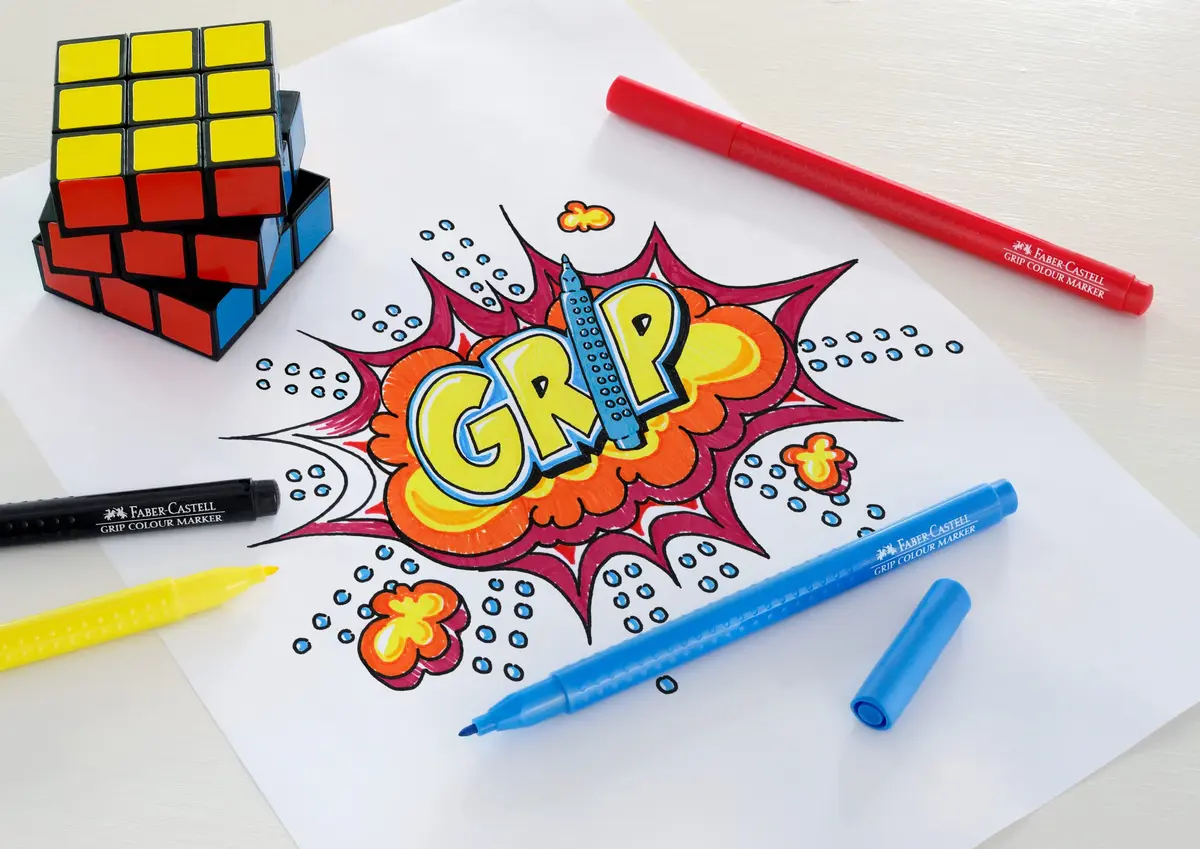 Faber-Castell Grip Color Markers - 20 Washable Fineline Markers | Ergonomic, Rehydratable, Non-Toxic, for Kids & Adults - view 5