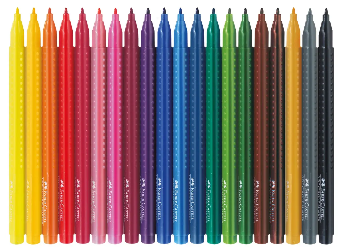 Faber-Castell Grip Color Markers - 20 Washable Fineline Markers | Ergonomic, Rehydratable, Non-Toxic, for Kids & Adults - view 3