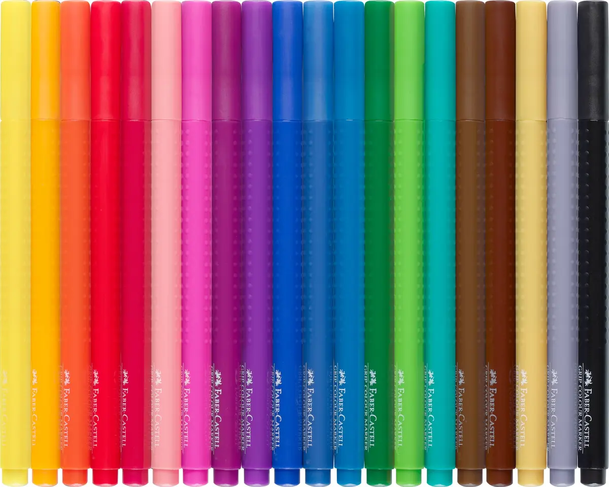 Faber-Castell Grip Color Markers - 20 Washable Fineline Markers | Ergonomic, Rehydratable, Non-Toxic, for Kids & Adults - view 4