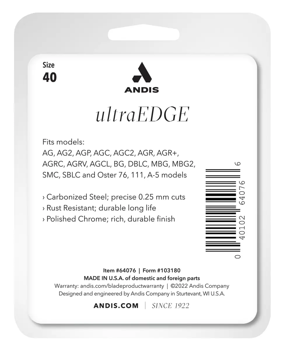 Andis 64076 UltraEdge Detachable Blade Size 40 1/100in Cut | Precision Grooming for Face, Feet, Ears - view 3