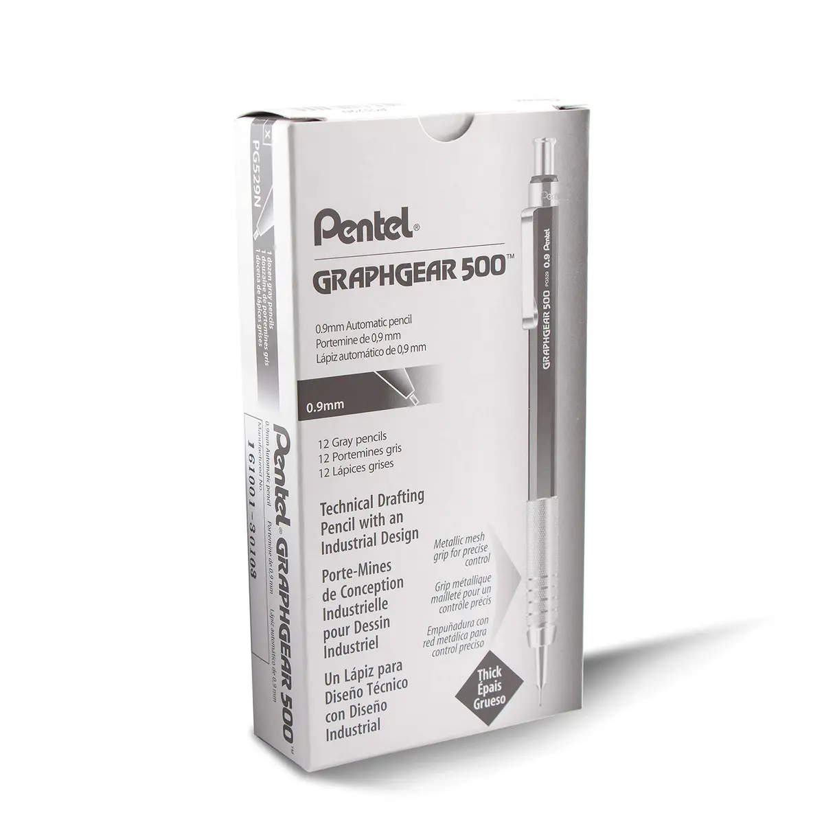 Pentel GraphGear 500 Mechanical Drafting Pencil 0.9mm | Bold Line, Gray Barrel for Professionals & Enthusiasts - view 2