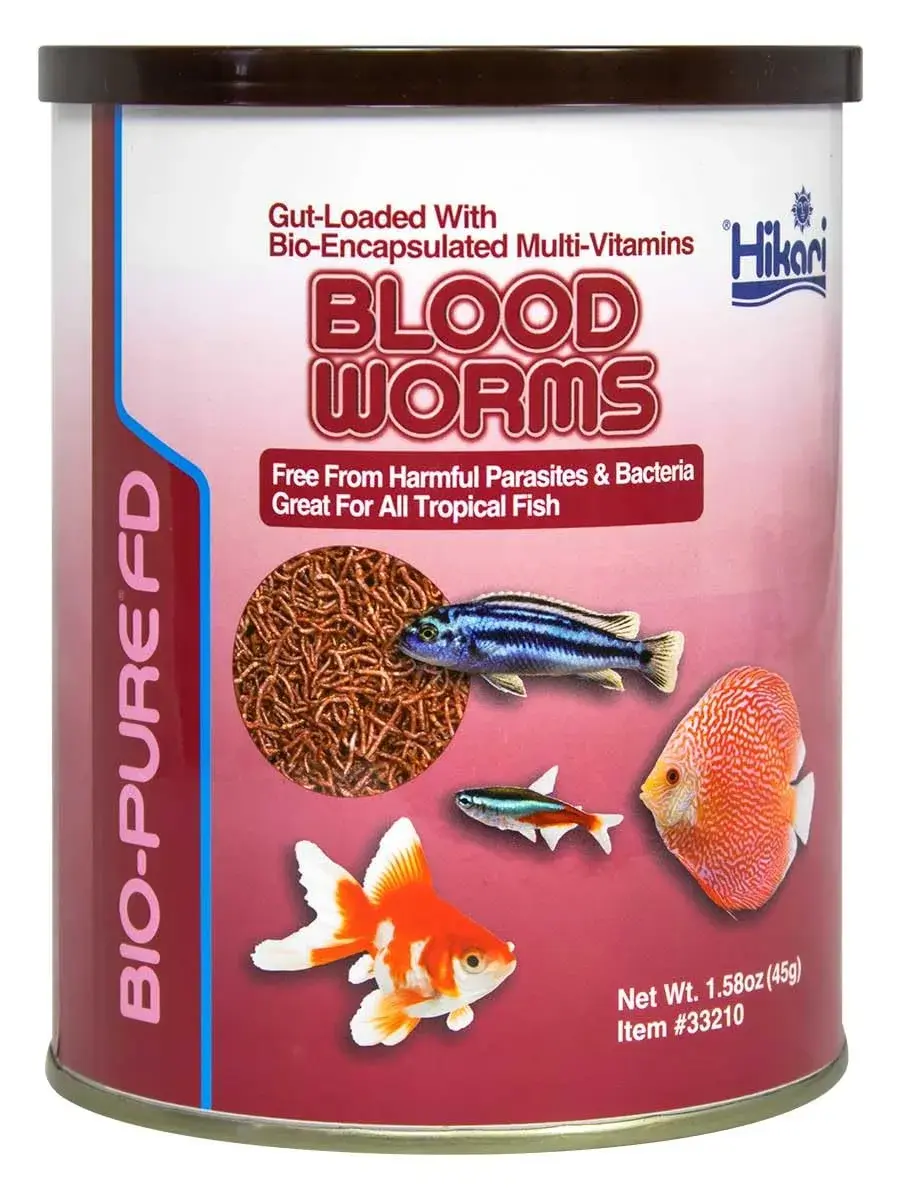 Hikari Bio-Pure Freeze Dried Blood Worms 45g (1.58 oz) | Premium Fish Treat for Tropical & Freshwater Fish - main product image