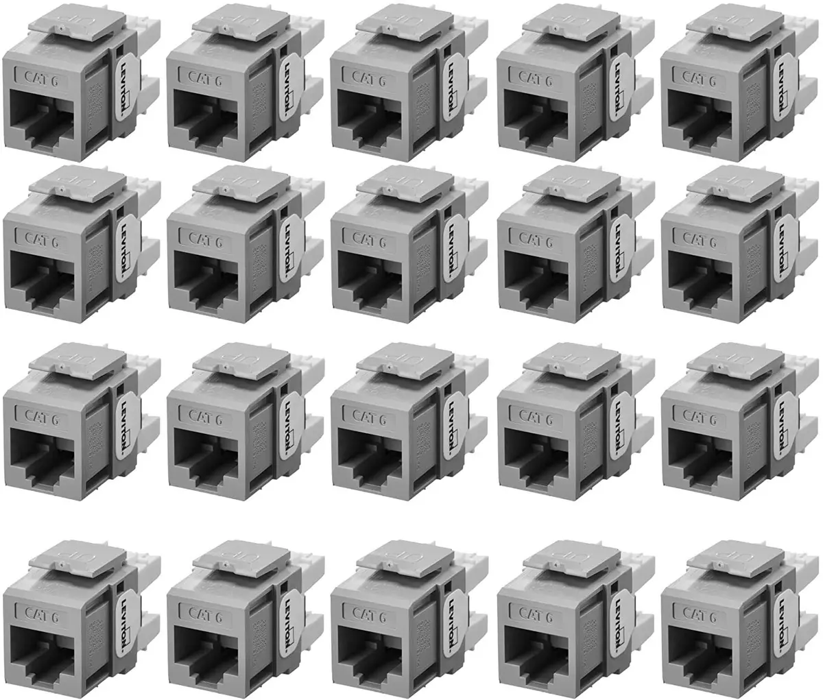 Leviton Extreme Quick Port Connector, 25-Pack, Gray | TIA/EIA Category 6 Certified - view 4